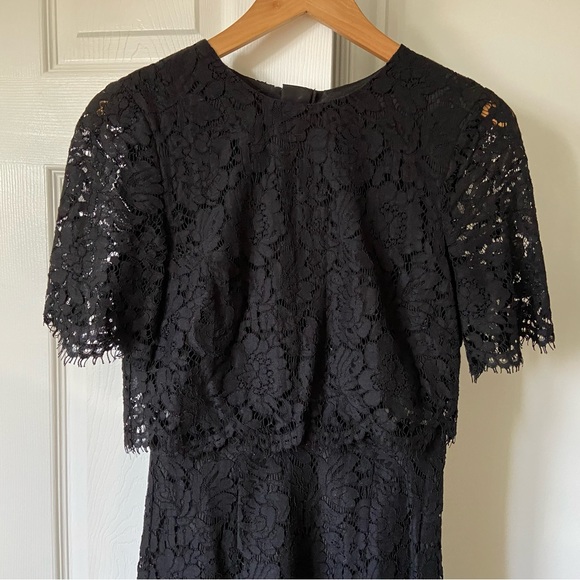 ASOS Lace Crop Top Midi Pencil Dress - Picture 7 of 9